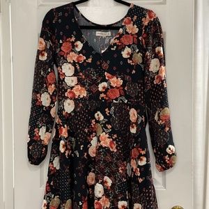 Abercrombie & Fitch Floral ALine Mini Long Sleeve Dress